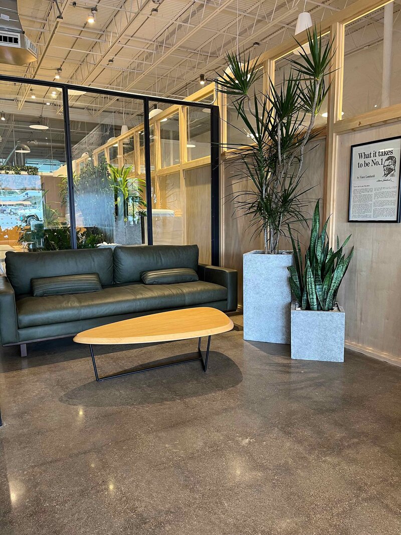 Polished concrete contractors working in a commercial space, providing high-quality services tailored to each project’s specific needs. The team ensures exceptional service and open communication to be the premier choice for concrete finishes.