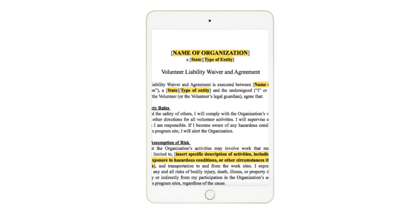 Volunteer Liability Waiver Agreement
