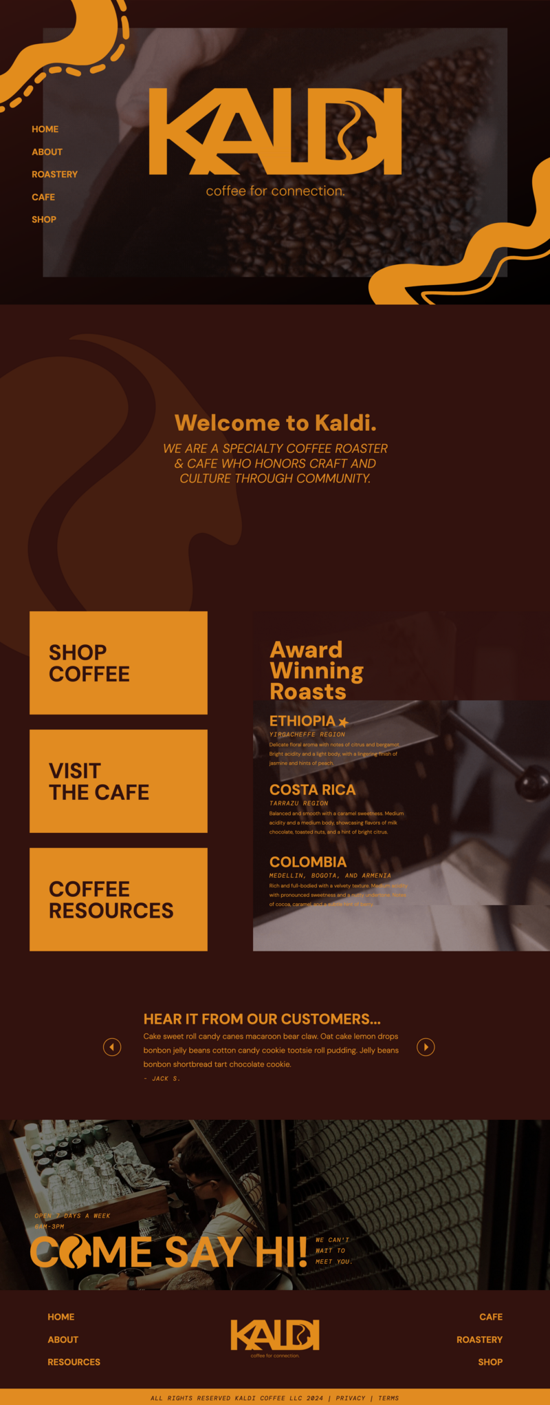 Kaldi Coffee Template