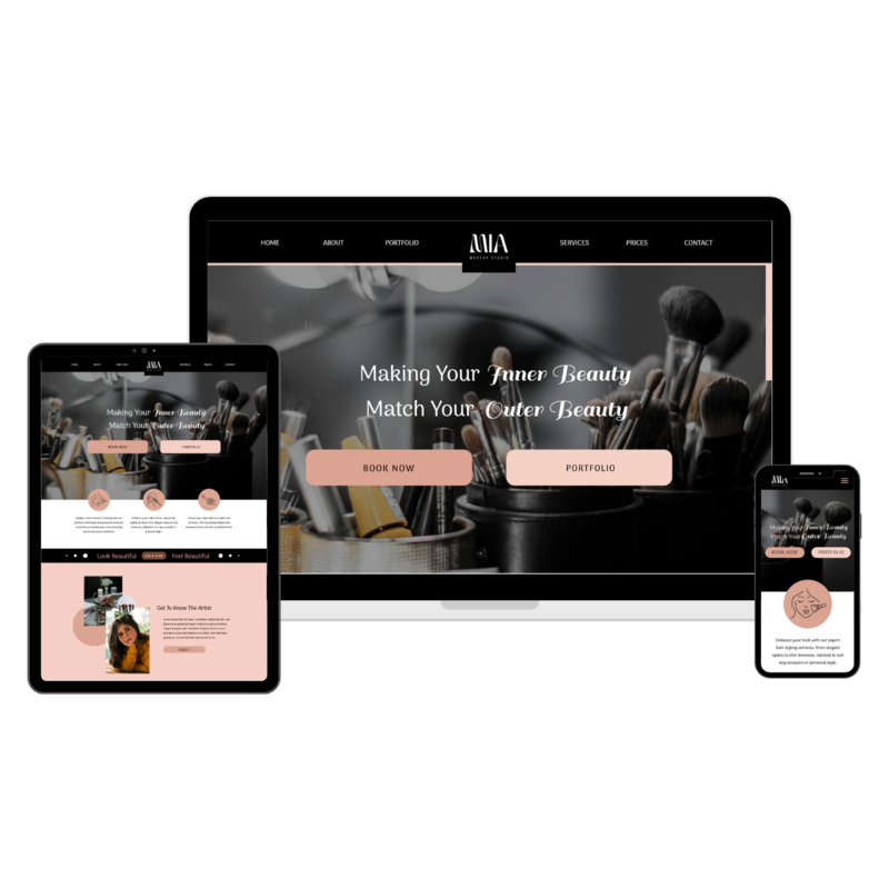Blush and Black Cosmetology Website Design