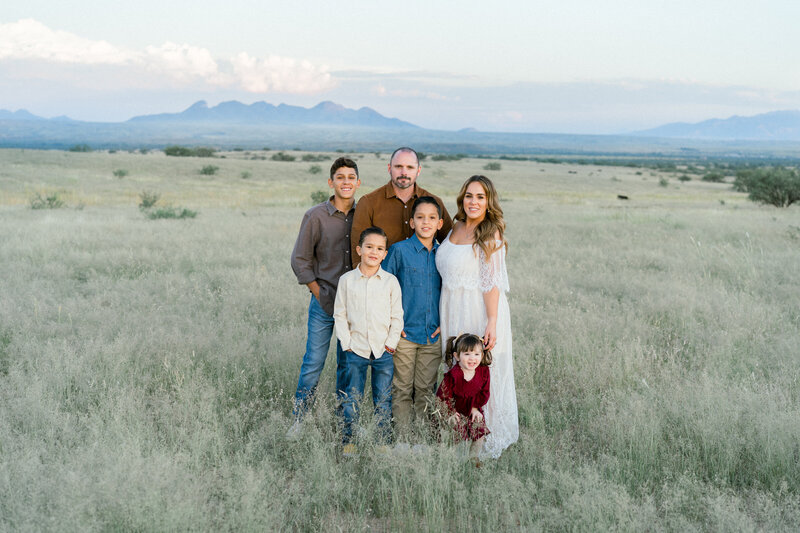 family in sonoita fields during a destination arizona  family  photography session