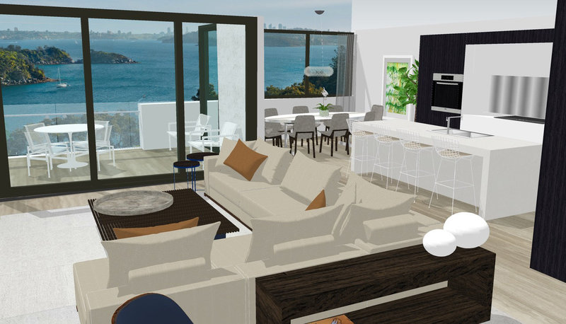 Amanda Wyeth Design| SketchUp 3D Floorplan Render Manly Apartment