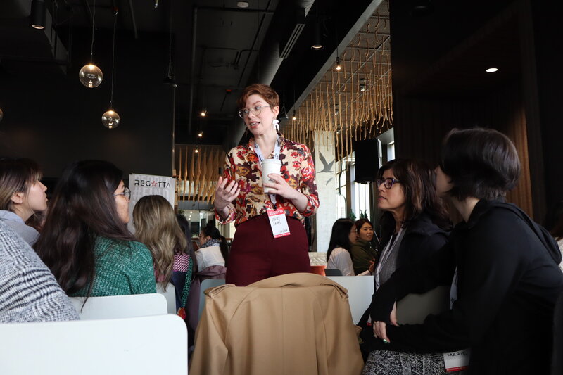 Ashley Laabs facilitating a breakout session on career growth and personal brand at the Women in Tech Regatta in Seattle