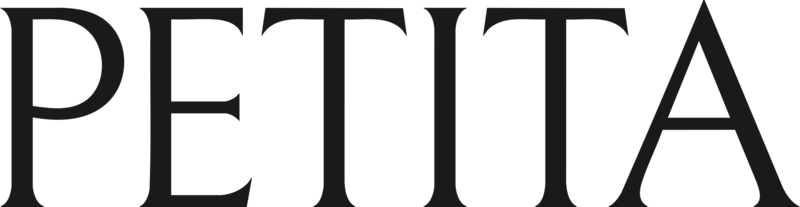 Logo with the word 'PETITA' in elegant, serif font.
