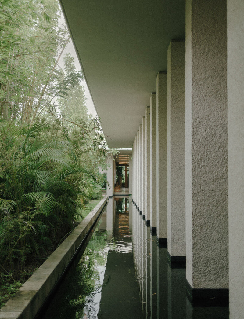 pools of water, koi ponds, jungle greenery at Paradisus Playa del Carmen in Mexico, La Perla side, destination film wedding photographer