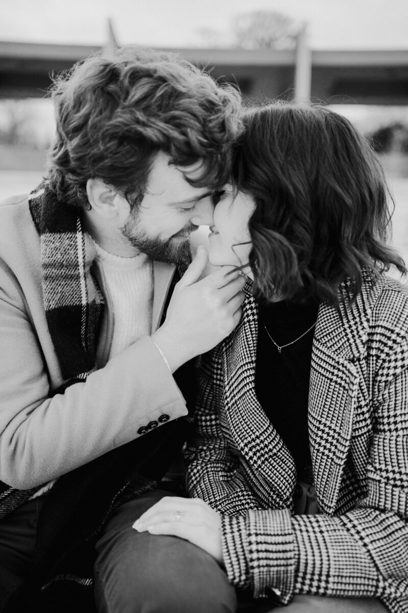 man and woman kissing
