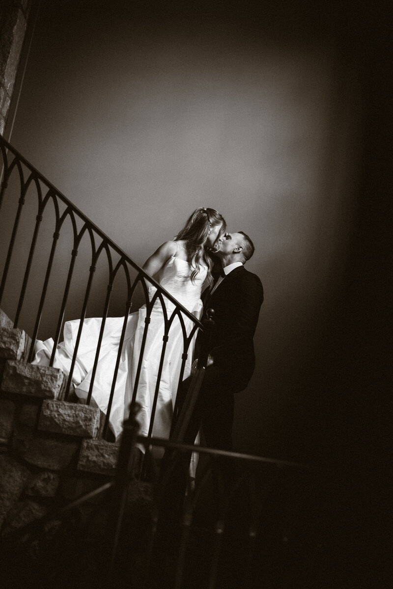 Soft natural light bridal portrait on a terrace at Hotel Domestique.