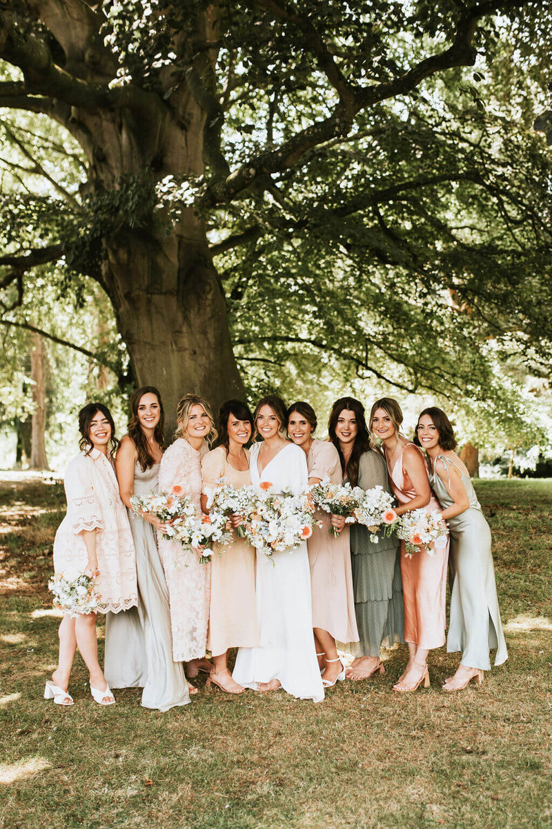 Bride and bridesmaids at Broadfield Court