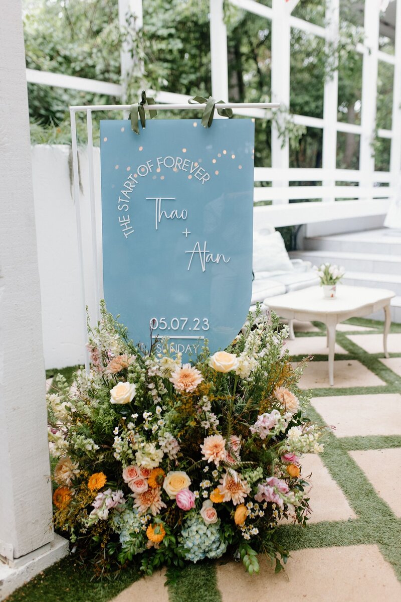 Engagement party welcome sign