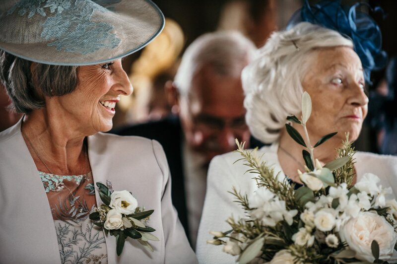 Mum and Grandma holding the wedding flowers at Nancarrow Farm