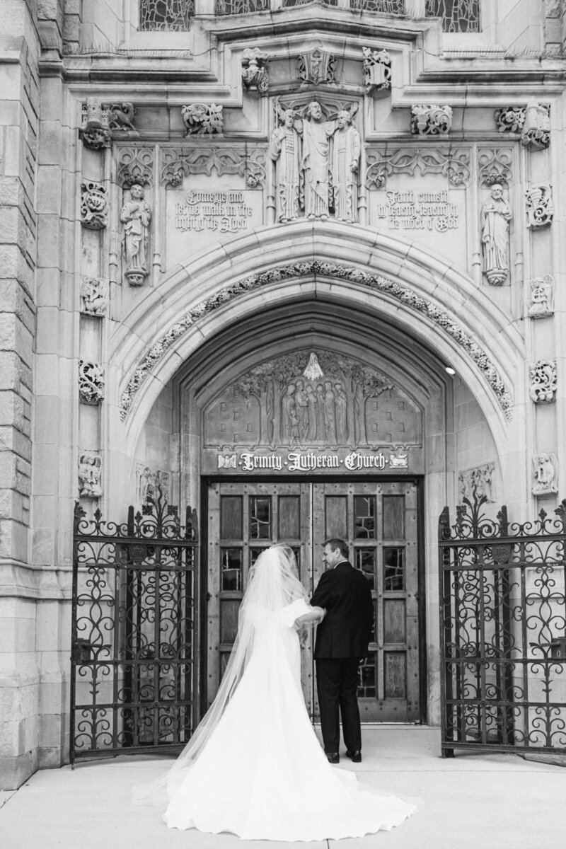 Bride at her ceremony - photographed by Detroit wedding photographer Jane Victoria