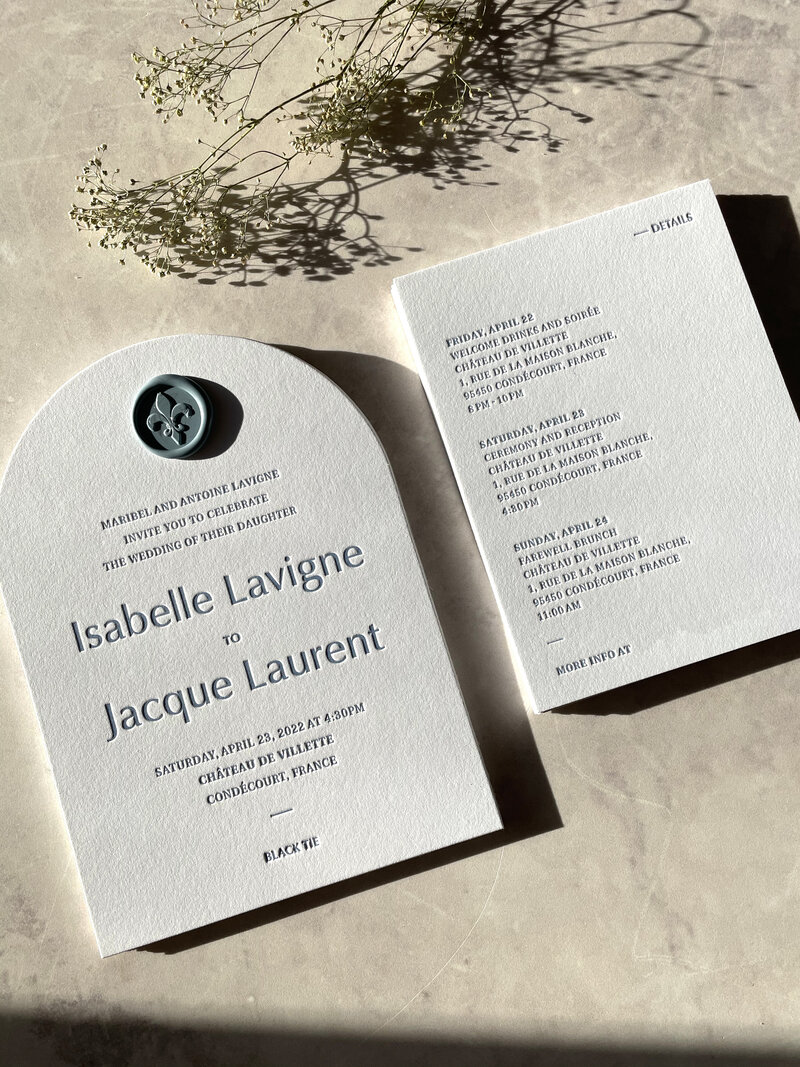 Custom luxury destination wedding invitation