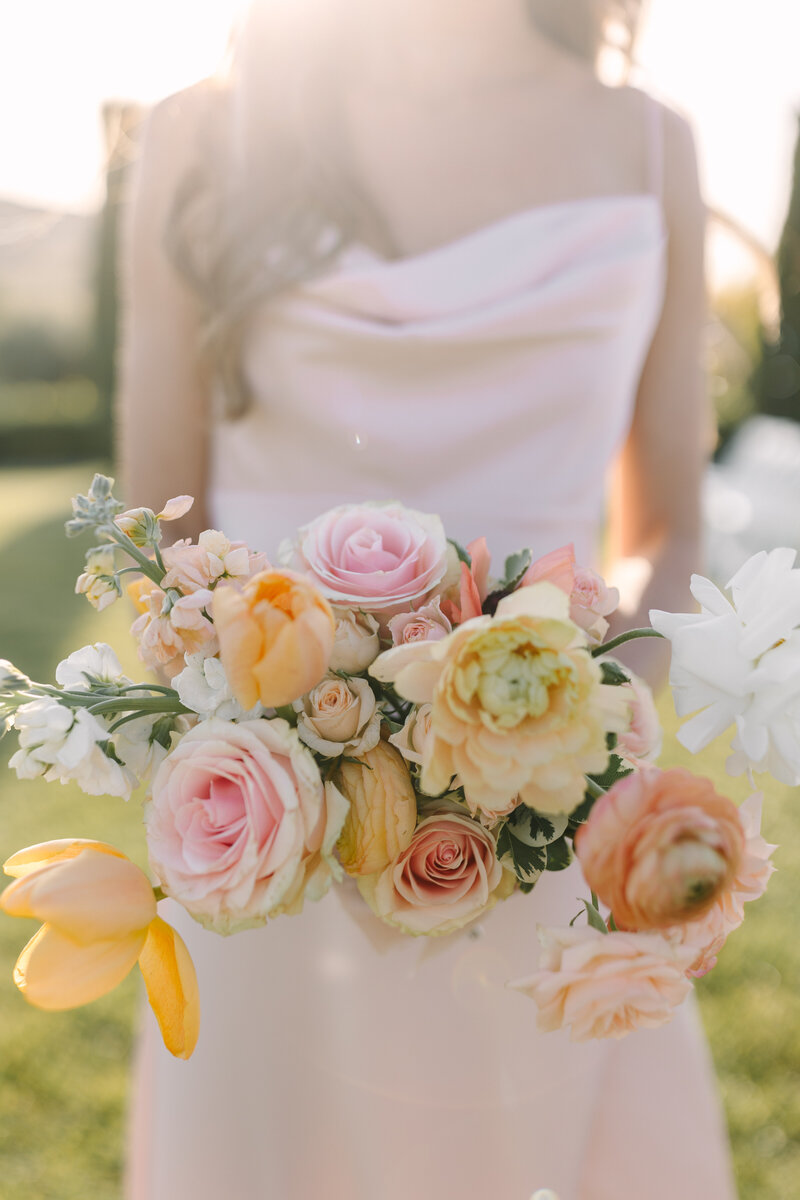 colorful bridesmaids bouquet