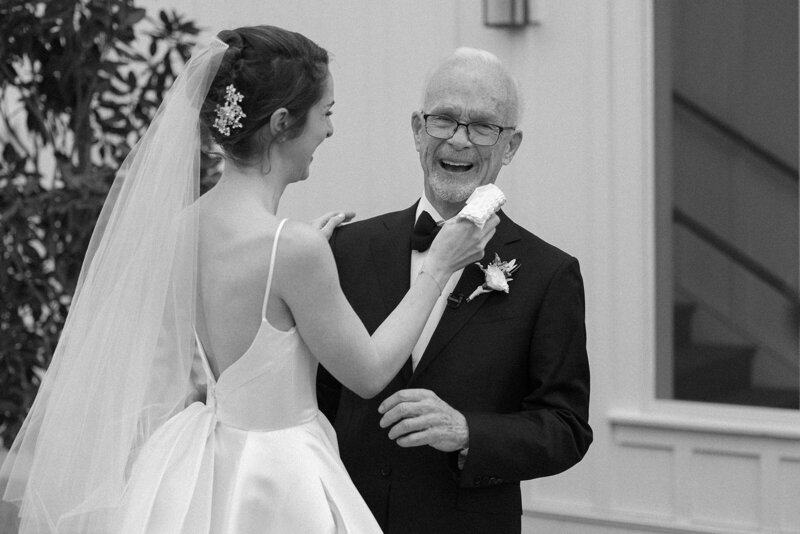 Candid Photography of Bride and Father at Mattei's Tavern in Los Olivios, California