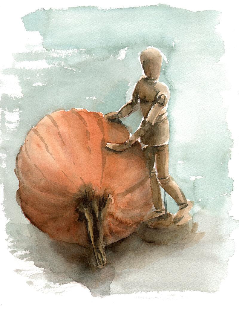 Skillshare-direct-painting-online-class-pumpkin-mannequin