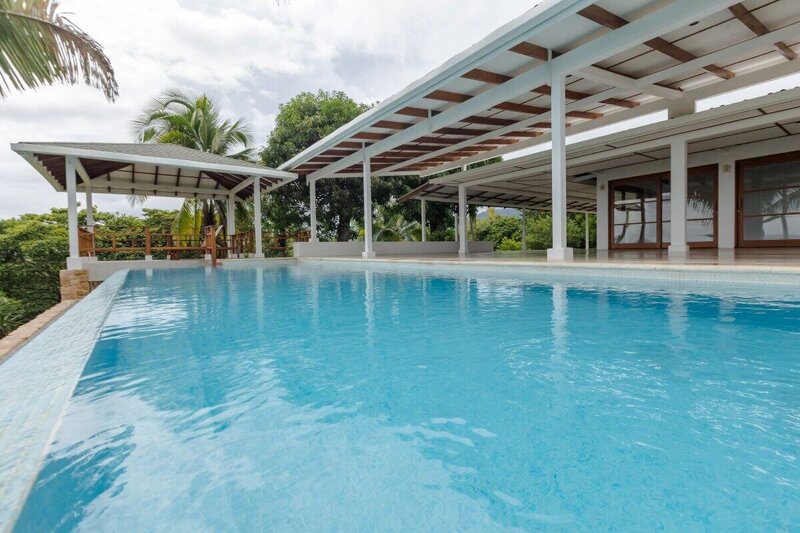 Main house deck at Salvatierra resort during yoga certification program in Costa Rica