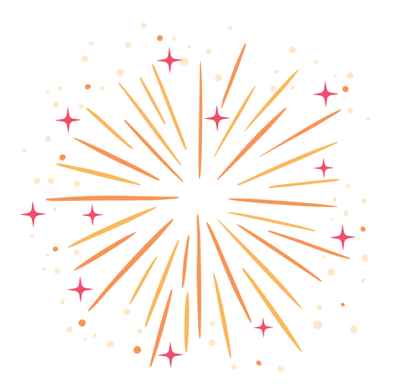 Pink and Orange Firework Graphic