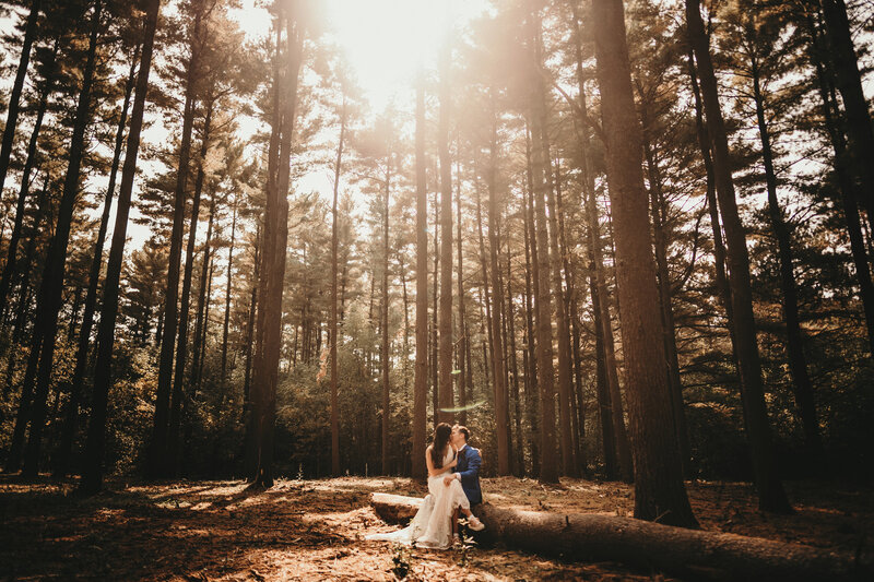 romantic forest wedding in Suamico, Wisconsin