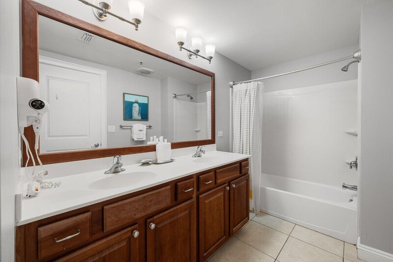 bathroom with double sink vanity