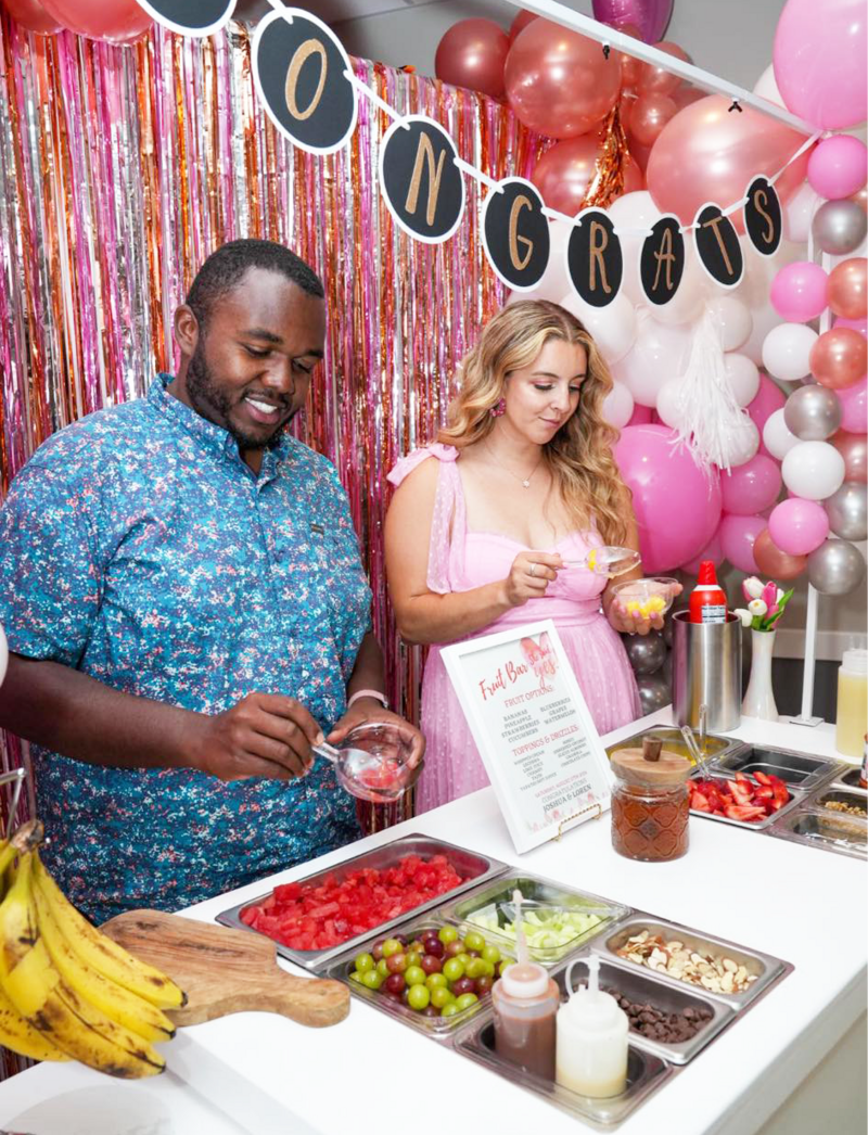 Self serve fruit cart and engagement party