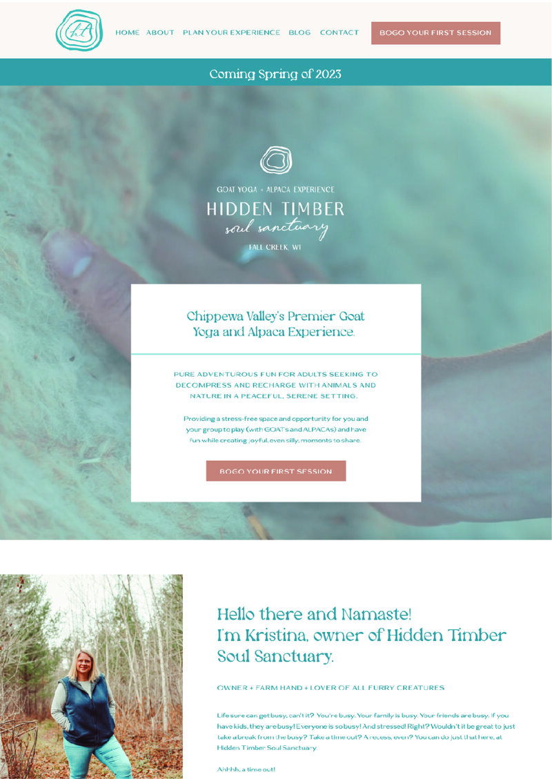 Home page for Hidden Timber Soul Sanctuary