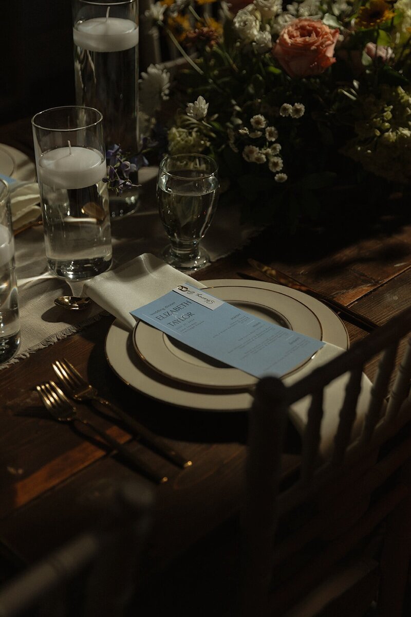 table setting for wedding in prince edward island