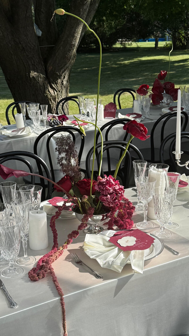 luxury wedding reception details at Villa Terrace in Milwaukee, WI