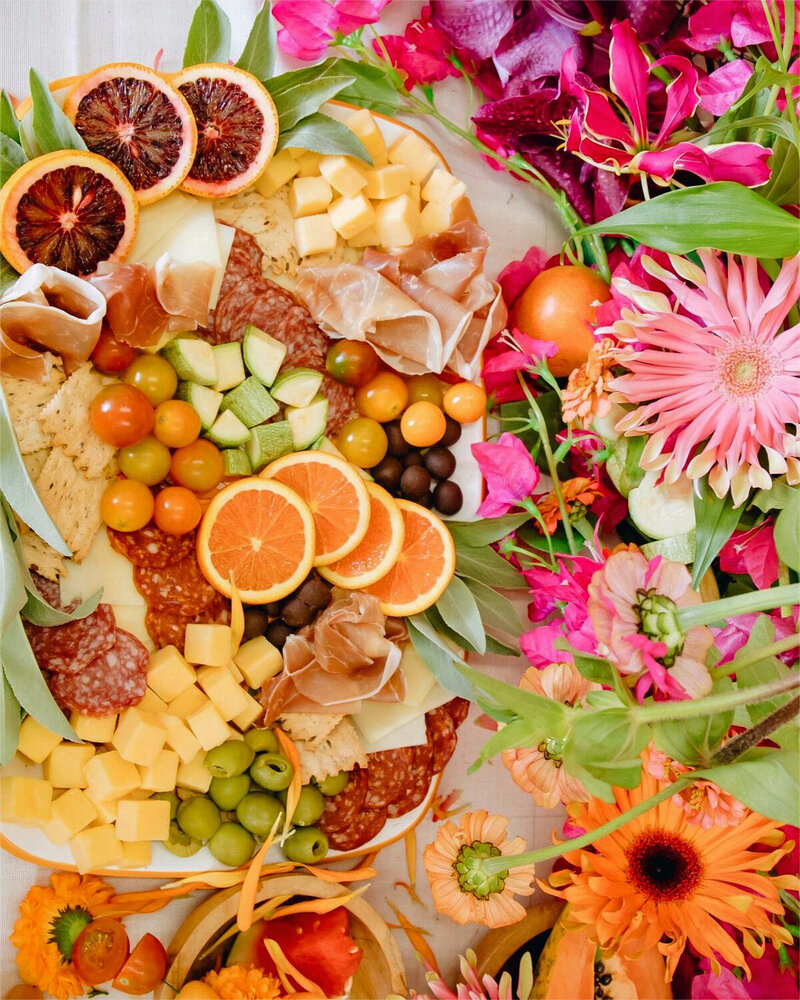 grazing table, charcuterie design, curated dinners, interactive brand moments, influencer gifting, floral gifting