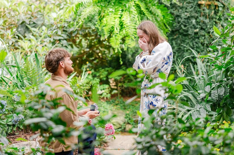 Romantic proposal at Botanic in Opelika