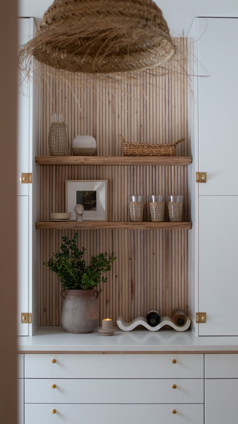 kitchen pantry fluting wooden shelves ikea ringhult