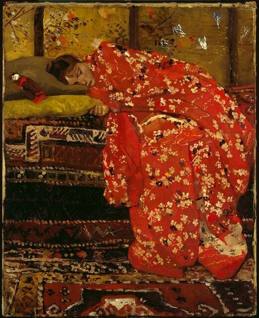 George Hendrik Breitner, Girl in Red Kimono, Geesje Kwak, 1893-95