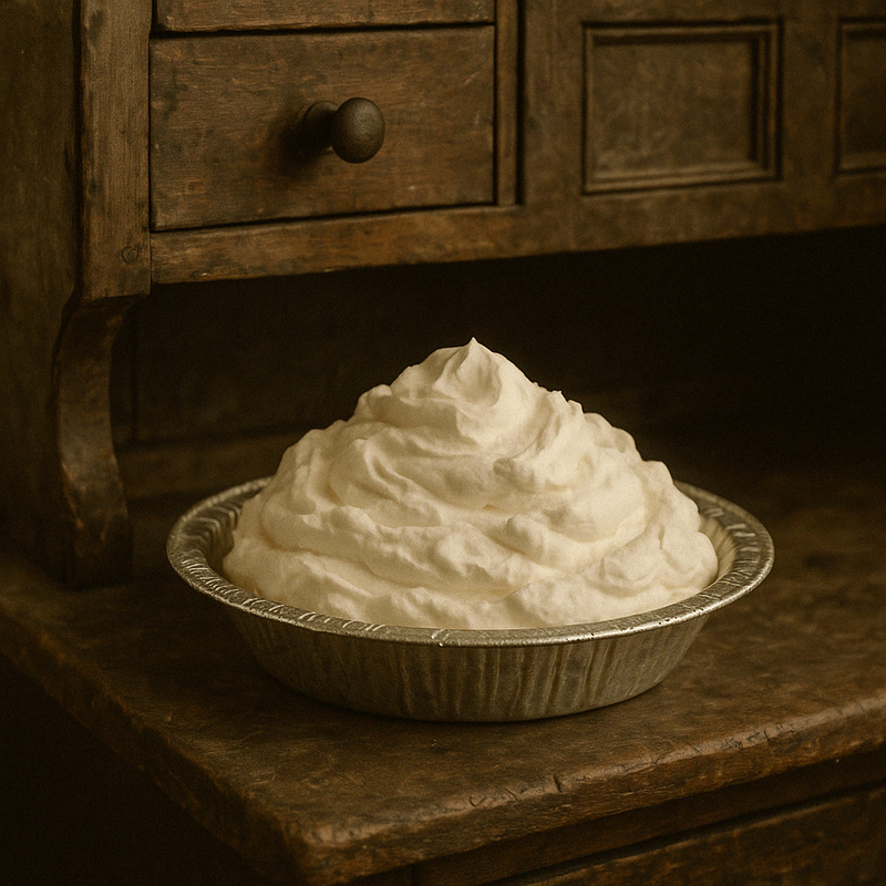 A cream pie with a slice cut out