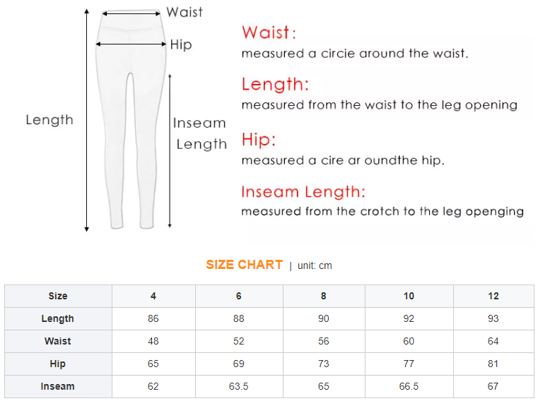 Sizing Chart - Bottoms