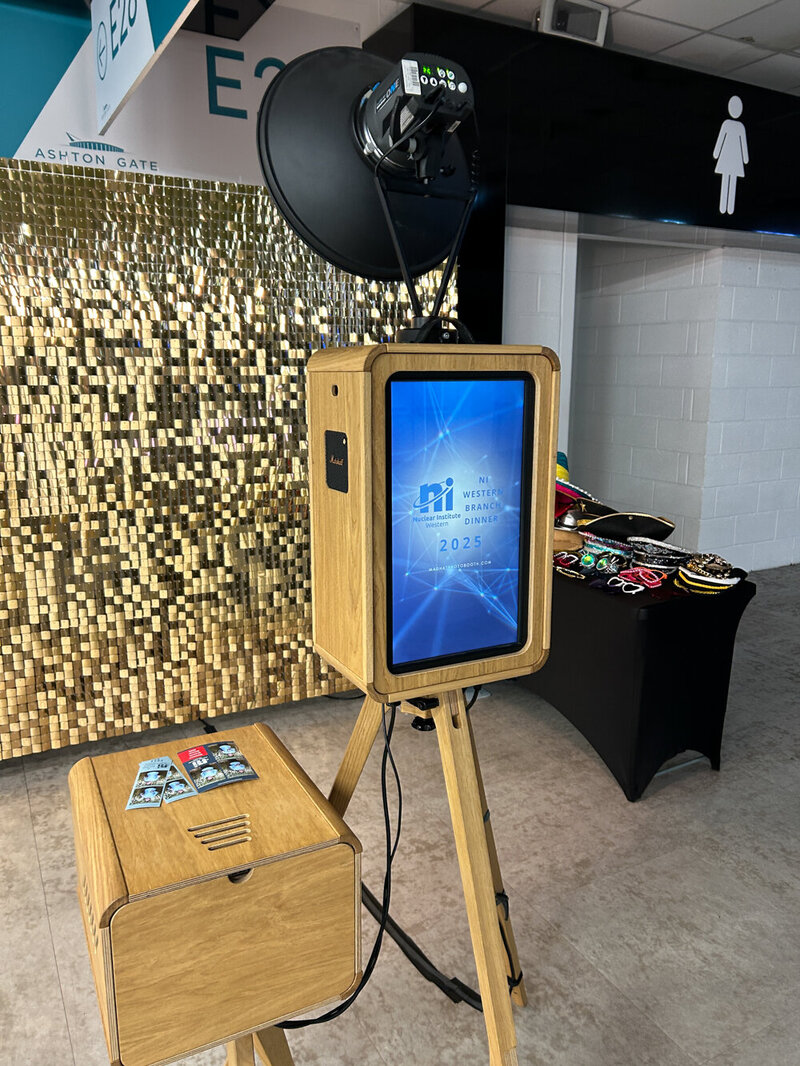 Bristol Institute event entertainment and marketing tool with open style photo booth hire for email collection and branding opportunities