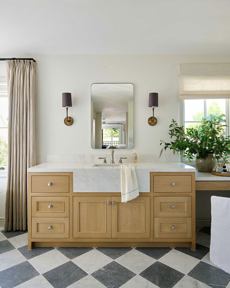 Soft, natural palette and English country elements in an Orange County home