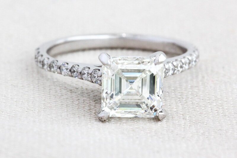 asscher lab grown diamond engagement ring dallas