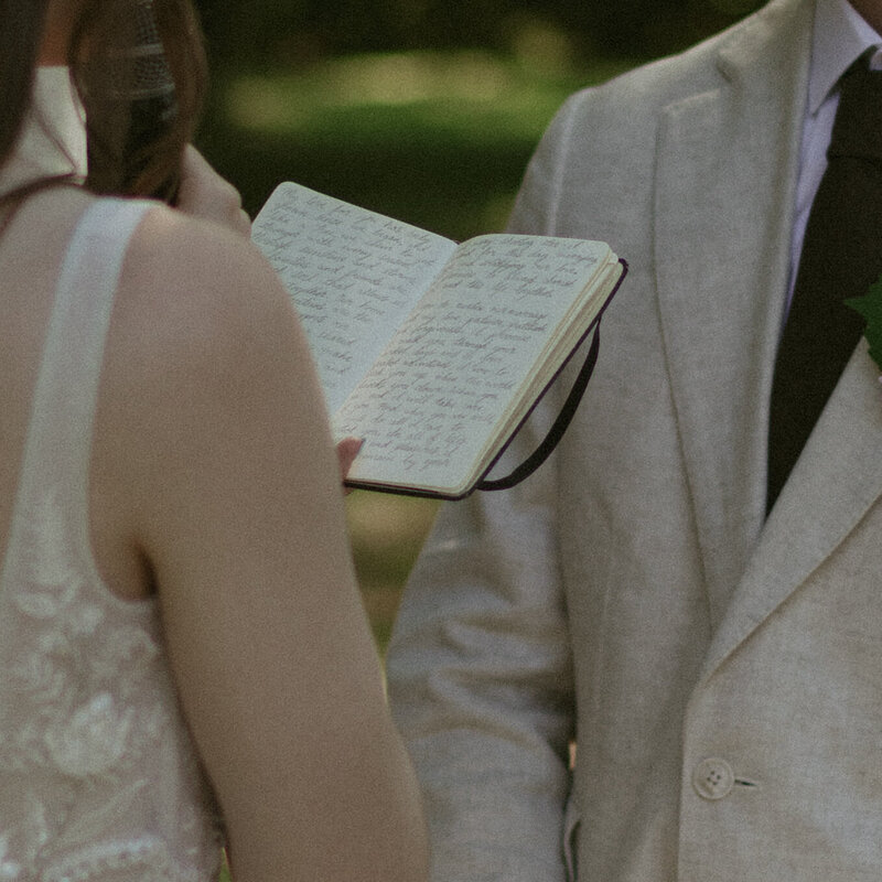 Elopement photo of vows in TN