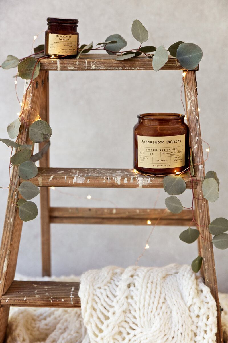 Boho Candle Soft Product Photography