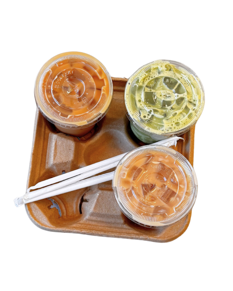 Takeaway coffee and matcha