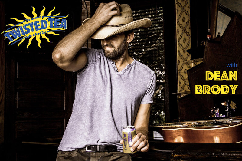 Twisted Tea Dean Brody branding image hand on cowboy hat covering his eyes