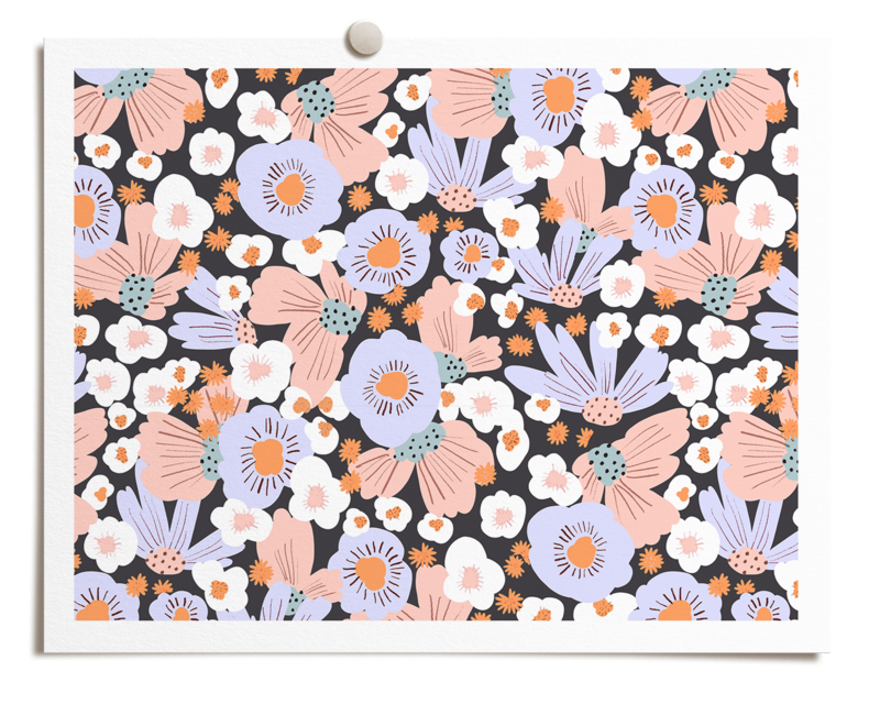 Boho floral pattern design by Jen Pace Duran of Pace Creative Design Studio