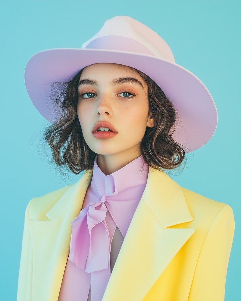 Fashionable Woman in Pastel Outfit (1)