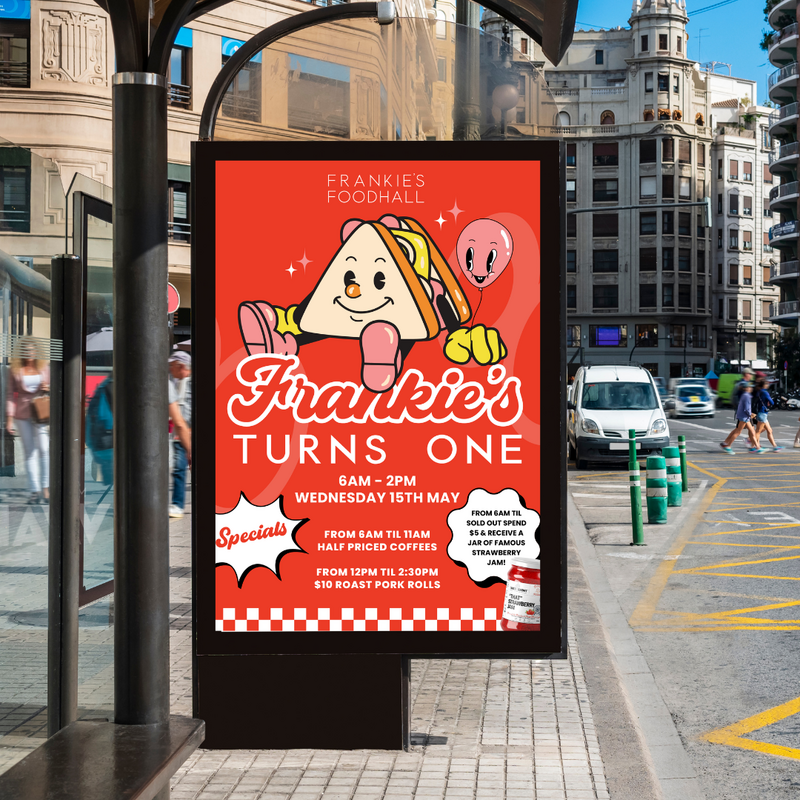 Frankie's Foodhall Signage, Branding Project by Leithal and Co