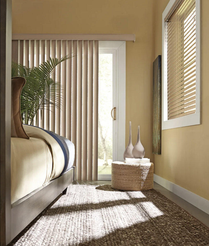 Custom vertical blinds bedroom