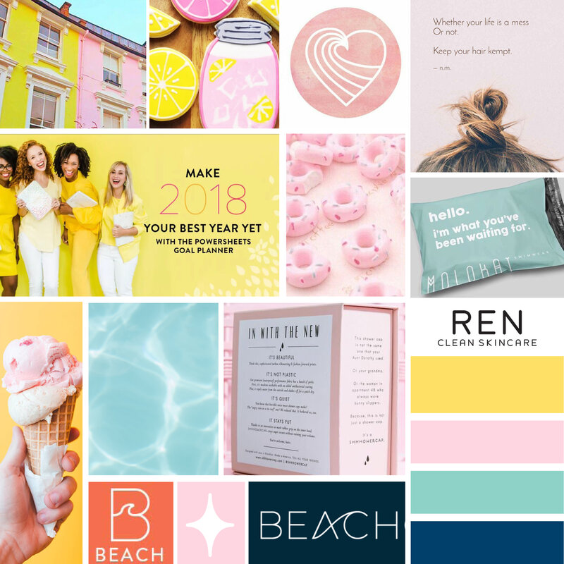 feminine, modern & bright mood board