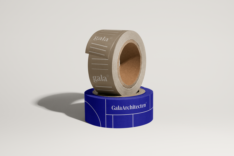 Gala architecten logo en branding op tape