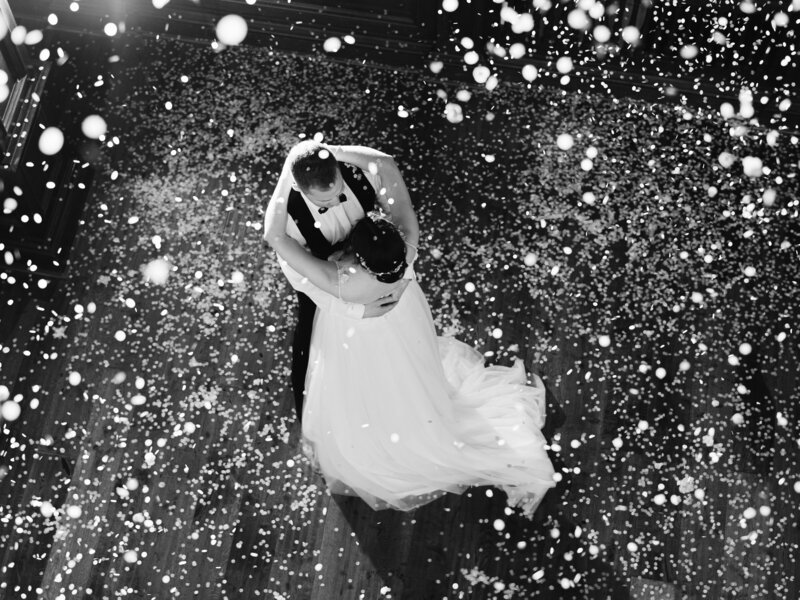 First dance whilst showered with confetti