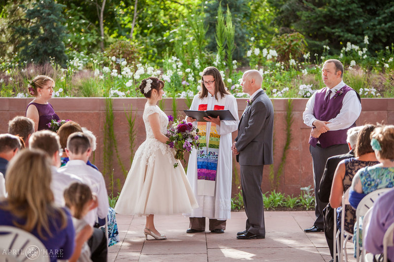 Outdoor Garden Wedding at Denver Botanic Gardens All America Selections Garden
