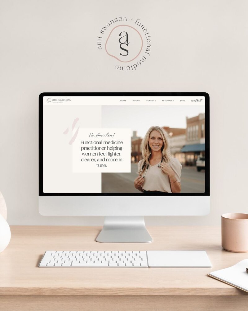 Showit website design mockup on laptop