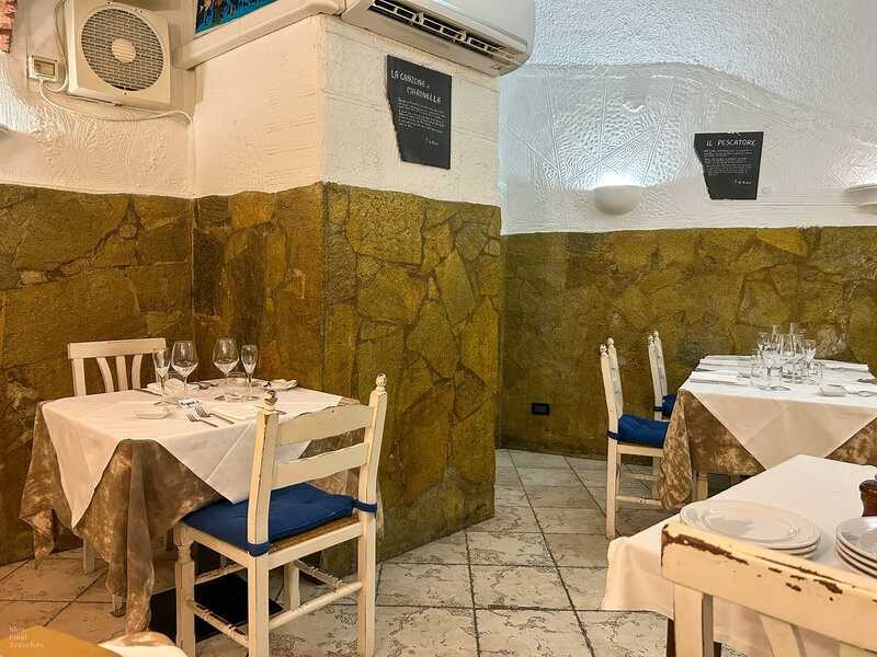 Inside view at Alla Lunga Ristorante in Genoa, Italy